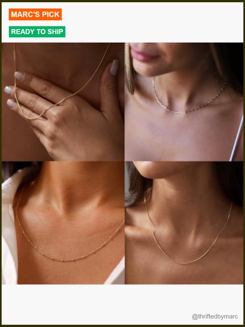 14k Gold Plated Stainless Steel Dainty Layered Necklace Set Waterproof Non - Picture 3 of 7